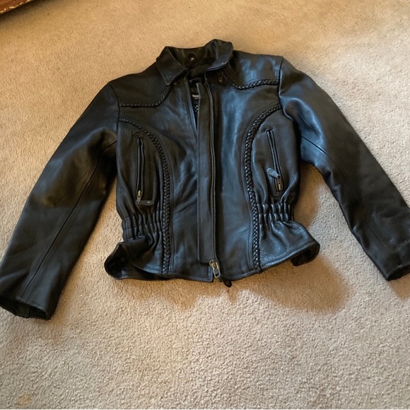 Sexy Black Leather Motorcycle jacket